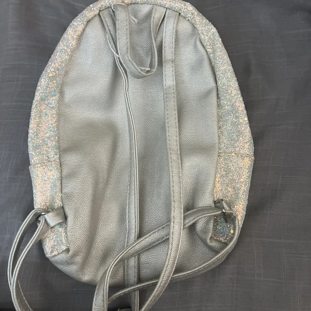 Justice Sequin Mini Backpack Bag Silver‎ Sequins